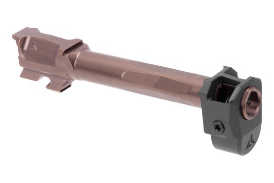 Bronze coating on the Radian Weapons barrel and compensator set